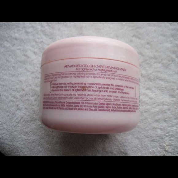 Dove Reviving Mask Advanced Color Care 8 oz Tub Lightened Highlighted Hair Shine - Picture 4 of 8